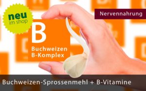 Buchweizen Sprossenmehl mit allen B-Vitaminen, 60 Kapseln pro Dose