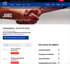 Lifechannel.ch: Stellenangebote in der christlichen Jobbörse der Schweiz